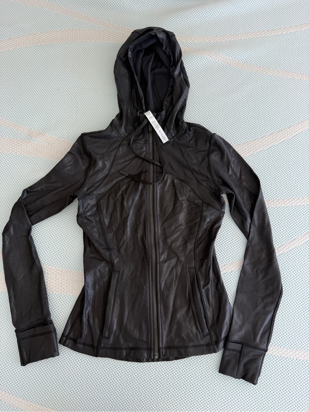 lululemon athletica Black Hooded Faux-Leather define Jacket